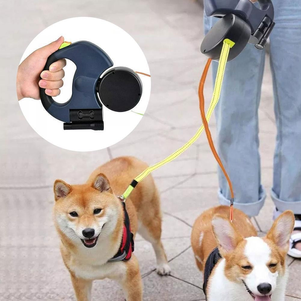 Einziehbare Leine, Doppelt Verwickelt, Dual Doggie 2 Dog, 50 Pfund Für Haustier`