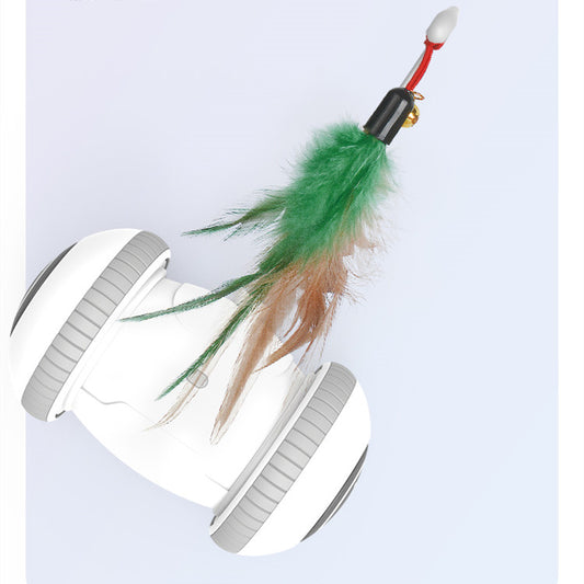 Interactive Cat Toy with Interchangeable Heads Pet Feather Toys